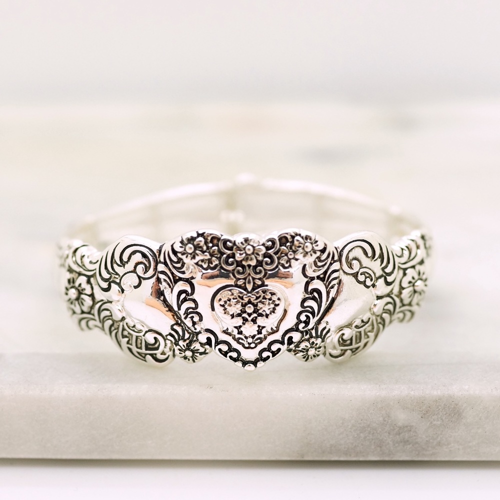 Heart Stretch Handmade Spoon Replica Bracelet